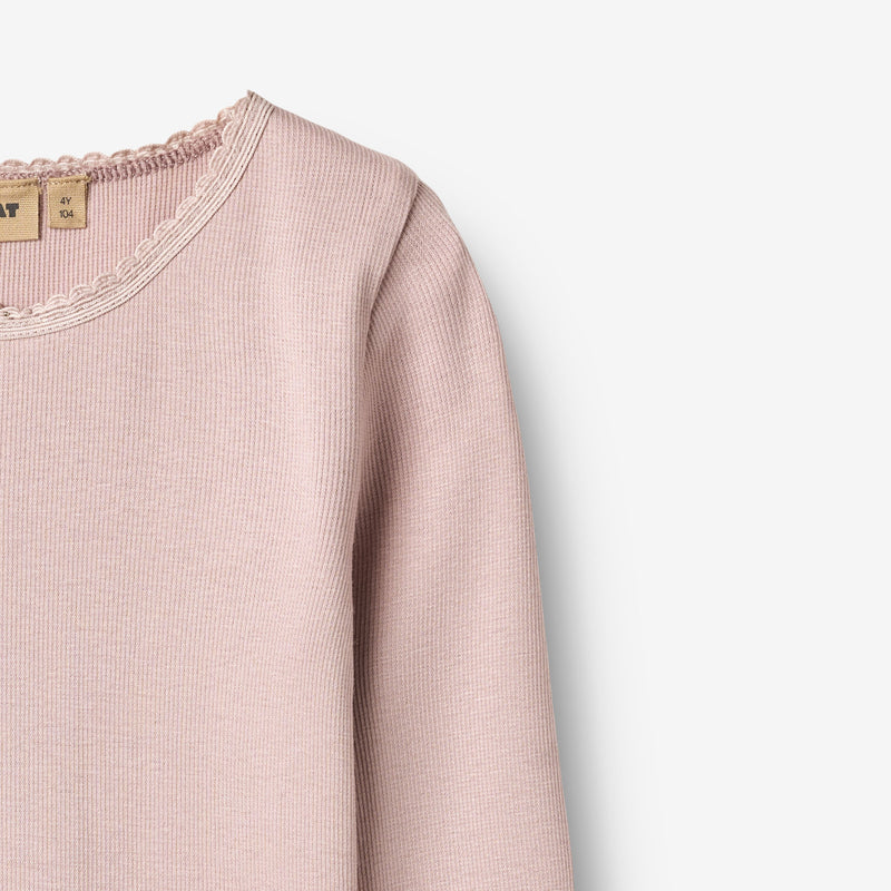 Wheat Main Ribbestrikket T-skjorte L/S Reese T-Shirt 1354 soft lilac