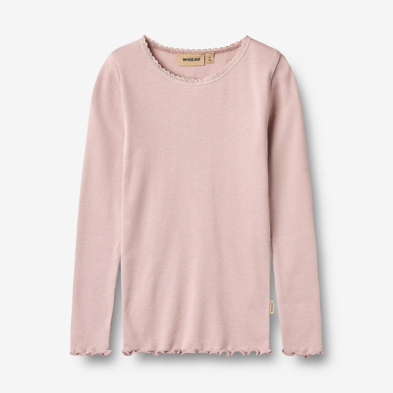 Wheat Main Ribbestrikket T-skjorte L/S Reese T-Shirt 1354 soft lilac