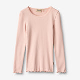 Wheat Main Ribbestrikket T-skjorte L/S Reese T-Shirt 2317 dim rose