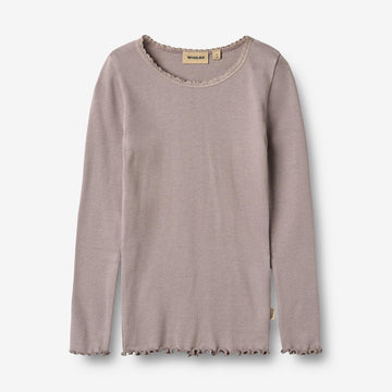 Wheat Main Ribbestrikket T-skjorte L/S Reese T-Shirt 9531 dusty purple