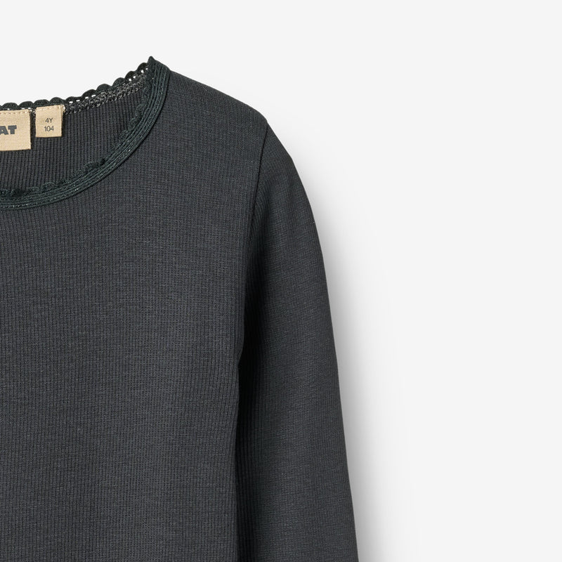 Wheat Main Ribbestrikket T-skjorte L/S Reese T-Shirt 9561 night