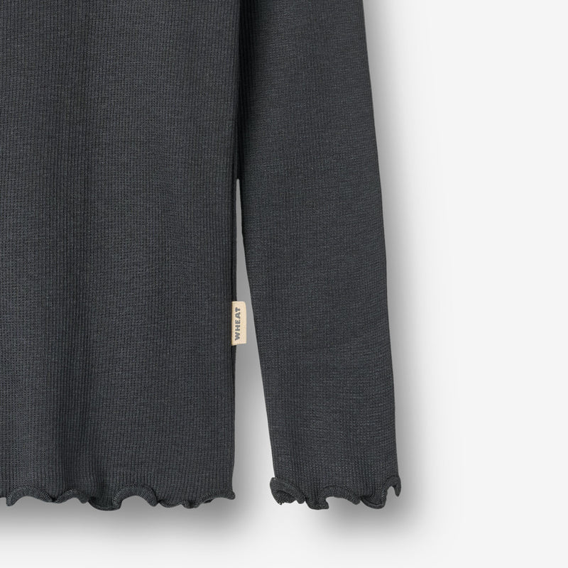 Wheat Main Ribbestrikket T-skjorte L/S Reese T-Shirt 9561 night