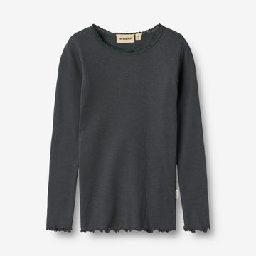 Wheat Main Ribbestrikket T-skjorte L/S Reese T-Shirt 9561 night