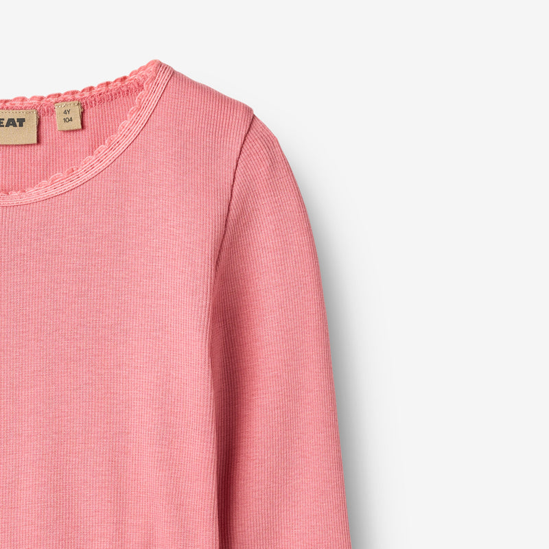 Wheat Main Ribbestrikket T-skjorte L/S Reese T-Shirt 9568 soft pink
