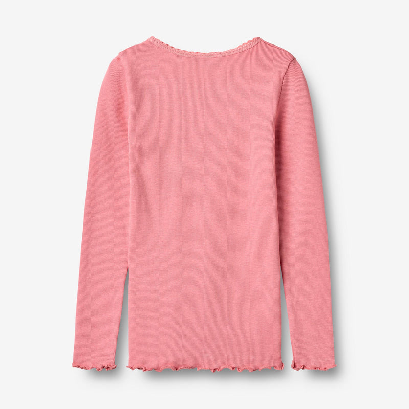 Wheat Main Ribbestrikket T-skjorte L/S Reese T-Shirt 9568 soft pink