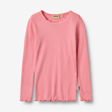 Wheat Main Ribbestrikket T-skjorte L/S Reese T-Shirt 9568 soft pink