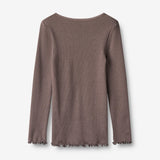 Wheat Main Ribbestrikket T-skjorte L/S Reese T-Shirt 9623 plum truffle