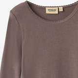 Wheat Main Ribbestrikket T-skjorte L/S Reese T-Shirt 9623 plum truffle