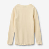 Wheat Main Ribbestrikket T-skjorte L/S Reese T-Shirt 9631 barely apricot
