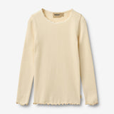 Wheat Main Ribbestrikket T-skjorte L/S Reese T-Shirt 9631 barely apricot