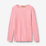 Wheat Main Ribbestrikket T-skjorte L/S Reese T-Shirt 9638 bubblegum