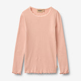 Wheat Main Ribbestrikket T-skjorte L/S Reese T-Shirt 9658 rose cloud