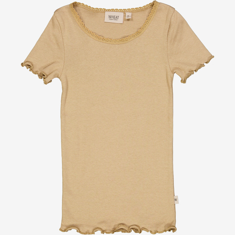 Wheat Rip T-skjorte Blonde SS Jersey Tops and T-Shirts 3308 latte