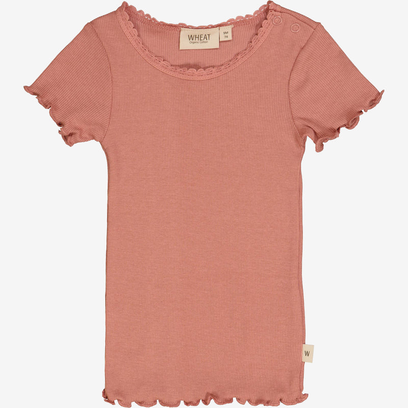 Wheat Main  Rip T-skjorte Blonde SS | Baby Jersey Tops and T-Shirts 2021 old rose
