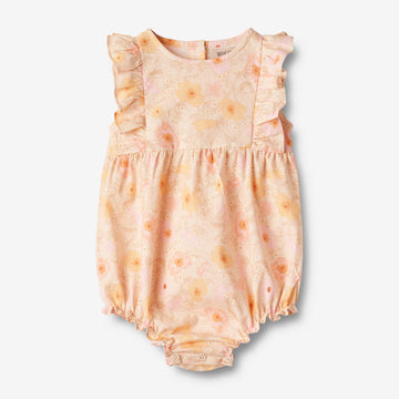 Wheat Main  Romper Emmaline Suit 9061 alabaster flower bobbles