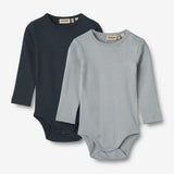 Wheat Main Sæt af 2 Rib Body Spencer Underwear/Bodies 1126 cloudy sky navy