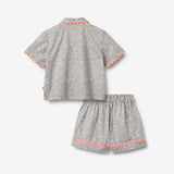 Wheat Main Sett Skjorte S/S & Shorts Vilma Set 2650 air blue flowers