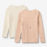 Wheat Main Sett med 2 langermede ribb T-skjorter T-Shirt 2475 rose flowers