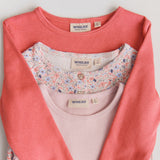 Wheat Main Sett med 2 langermede ribb T-skjorter Ida T-Shirt 3118 eggplant