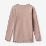 Wheat Main Sett med 2 langermede ribb T-skjorter Ida T-Shirt 3118 eggplant
