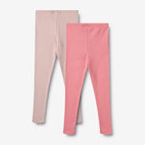 Wheat Main Sett med 2 stk. Rib Leggings Maddy Legging 2355 pink lilac