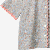 Wheat Main Skjorte S/S Blonder Vilma Shirt 2650 air blue flowers