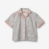 Wheat Main Skjorte S/S Blonder Vilma Shirt 2650 air blue flowers