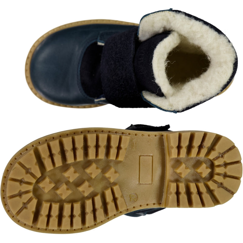 Wheat Footwear Sigge Printet Borrelås Støvel Winter Footwear 1432 navy