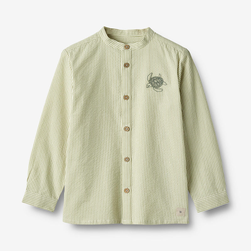 Wheat Main  Skjorte Broderi Willum Shirts and Blouses 4142 green stripe