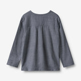 Wheat Main Skjorte L/S Bjørk Shirt 1312 greyblue slub stripe