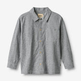 Wheat Main Skjorte L/S Oscar Shirt 9766 dark blue chambray