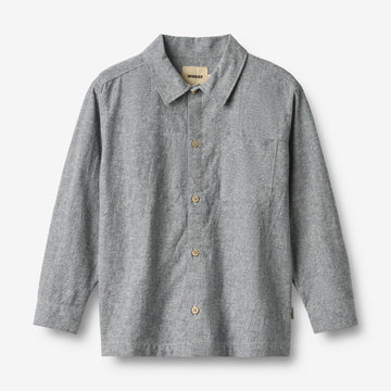 Wheat Main Skjorte L/S Oscar Shirt 9766 dark blue chambray