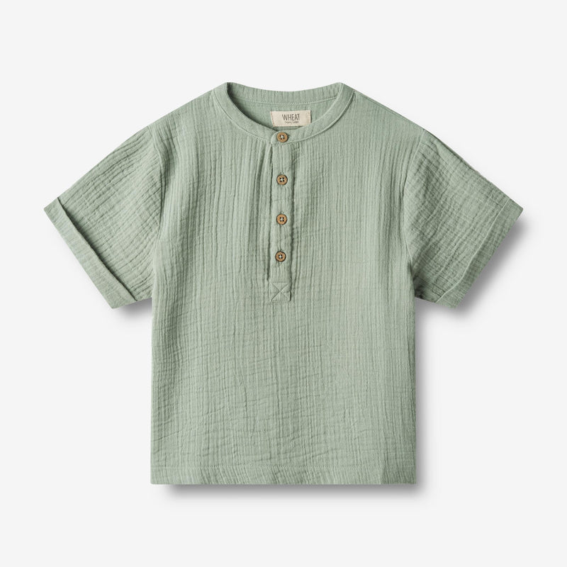Wheat Main  Skjorte S/S Svend Shirts and Blouses 4107 aquaverde