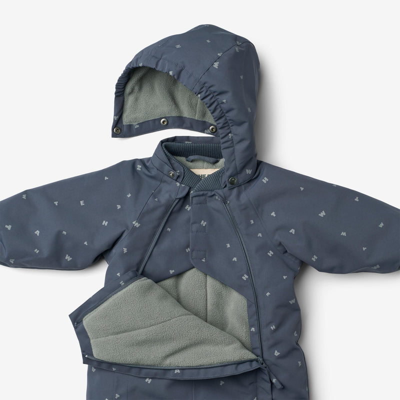 Wheat Outerwear Snødress Adi Outdoor Suit 9534 greyblue letters