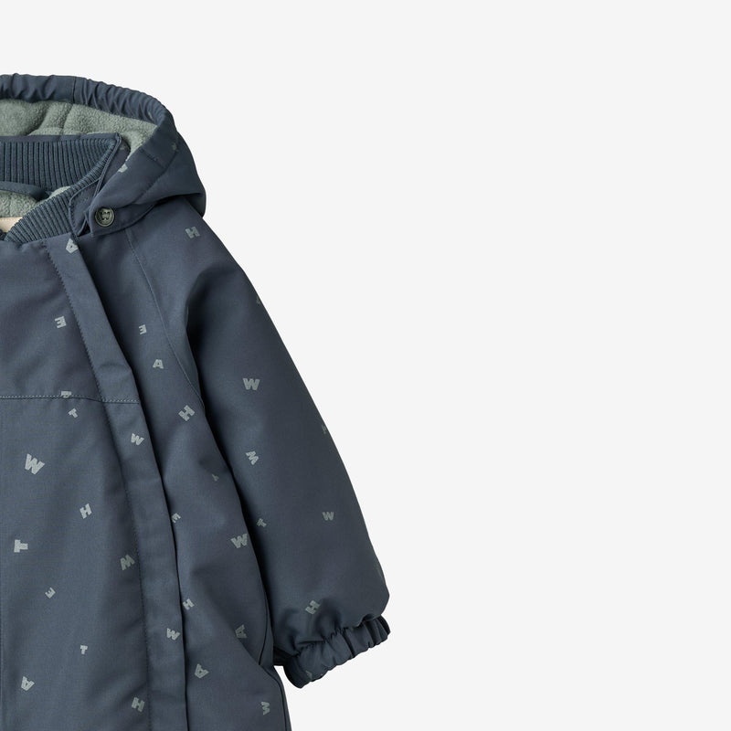 Wheat Outerwear Snødress Adi Outdoor Suit 9534 greyblue letters