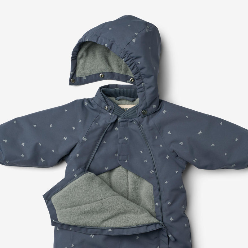 Wheat Outerwear Snødress Adi Outdoor Suit 9534 greyblue letters