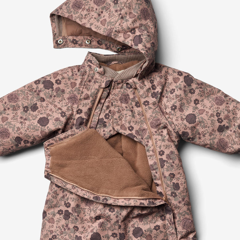 Wheat Outerwear Snødress Adi Tech | Baby Snowsuit 2474 rose dawn flowers