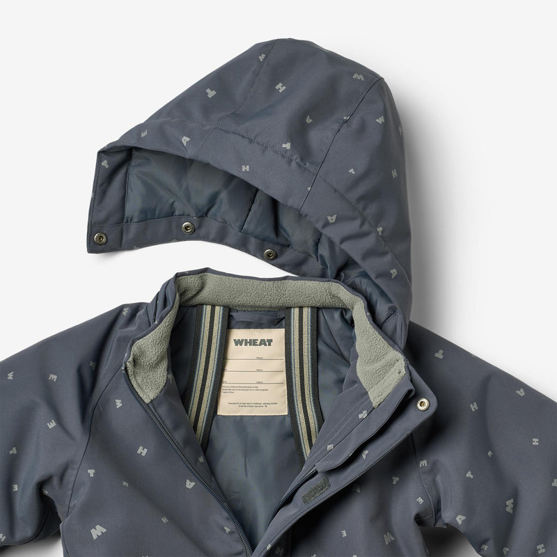 Wheat Outerwear Snødress Miko Outdoor Suit 9534 greyblue letters