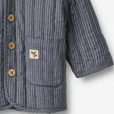 Wheat Main Stoffjakke Siggo Jacket 1312 greyblue slub stripe