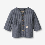 Wheat Main Stoffjakke Siggo Jacket 1312 greyblue slub stripe