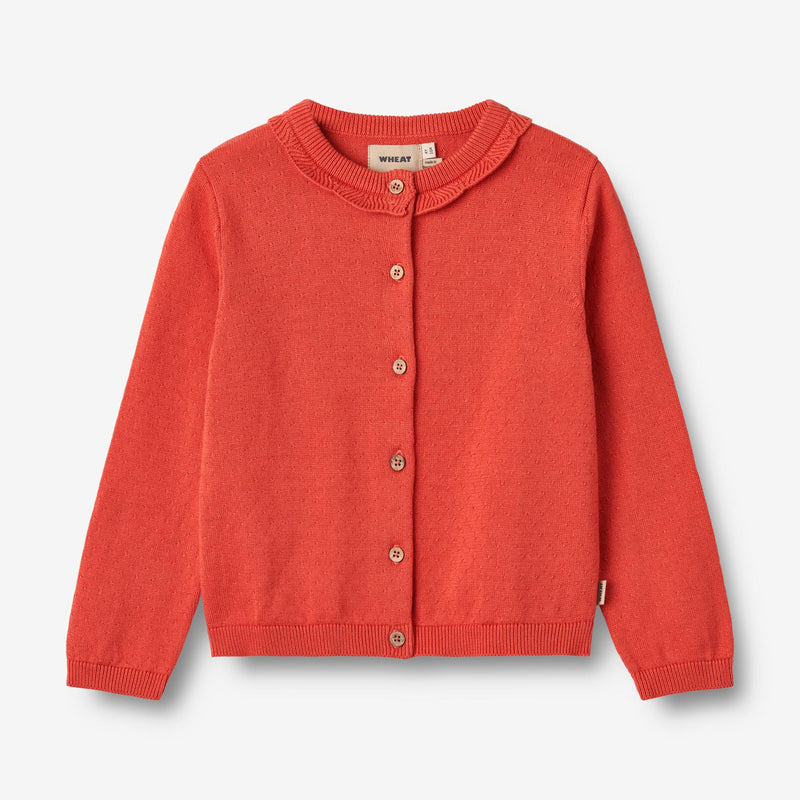 Wheat Main Strik Cardigan Amy Knitted Tops 1123 candy red