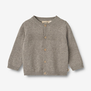 Wheat Main  Strik Cardigan Sofus Knitted Tops 3229 warm grey melange