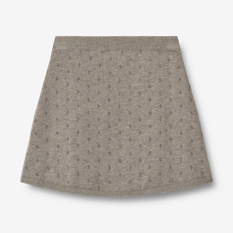 Wheat Main Strik Skjørt Marta Skirts 3229 warm grey melange