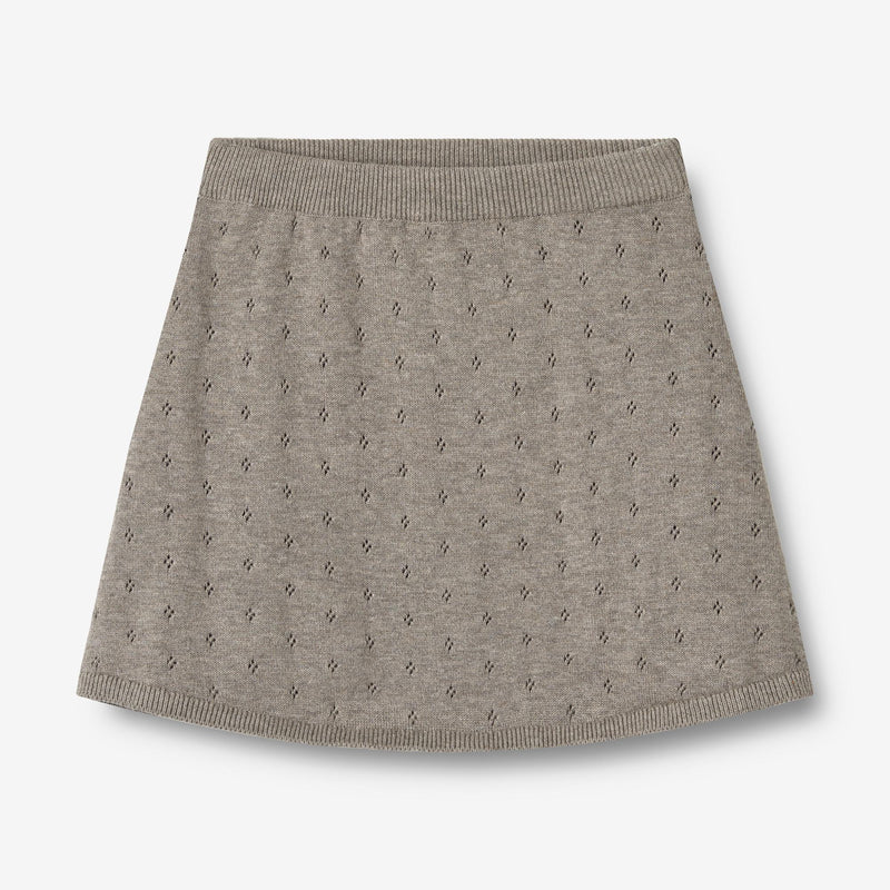 Wheat Main Strik Skjørt Marta Skirts 3229 warm grey melange