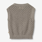 Wheat Main Strik Vest Saga Knitted Tops 3229 warm grey melange