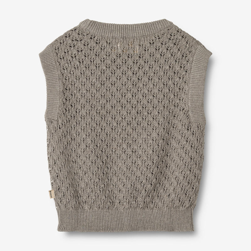 Wheat Main Strik Vest Saga Knitted Tops 3229 warm grey melange