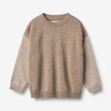 Wheat Main Strikke genser Finley Knitted Tops 9556 grey camel melange