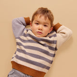 Wheat Main Strikkegenser Rasmus Pullover 9596 flint stripe