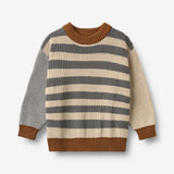 Wheat Main Strikkegenser Rasmus Pullover 9596 flint stripe