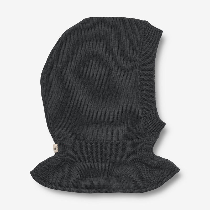 Wheat Outerwear Strikket Balaclava Ello | Baby Outerwear acc. 0025 black coal